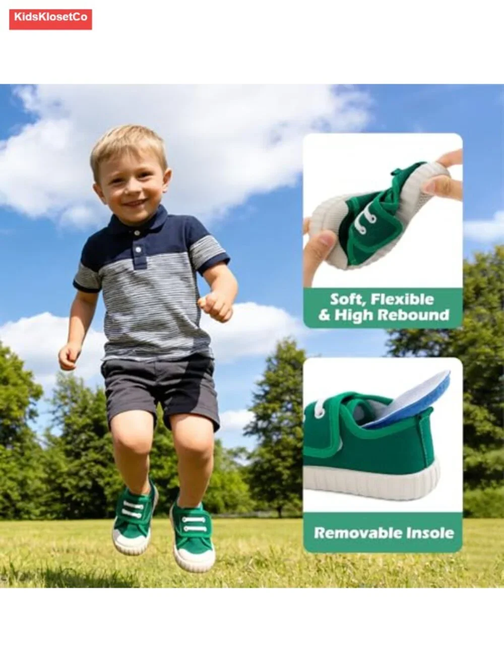 Toddler Low-Top Canvas Sneakers Hook & Loop Non-Slip Boys Girls